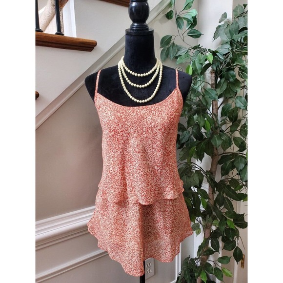 Cabi Paprika Tiered Ruffled Adjustable Strap Casual Cami Tank Top Blouse Large - Picture 1 of 11